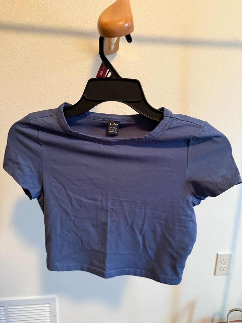 SHEIN Purple-Blue Cropped Crewneck Tee